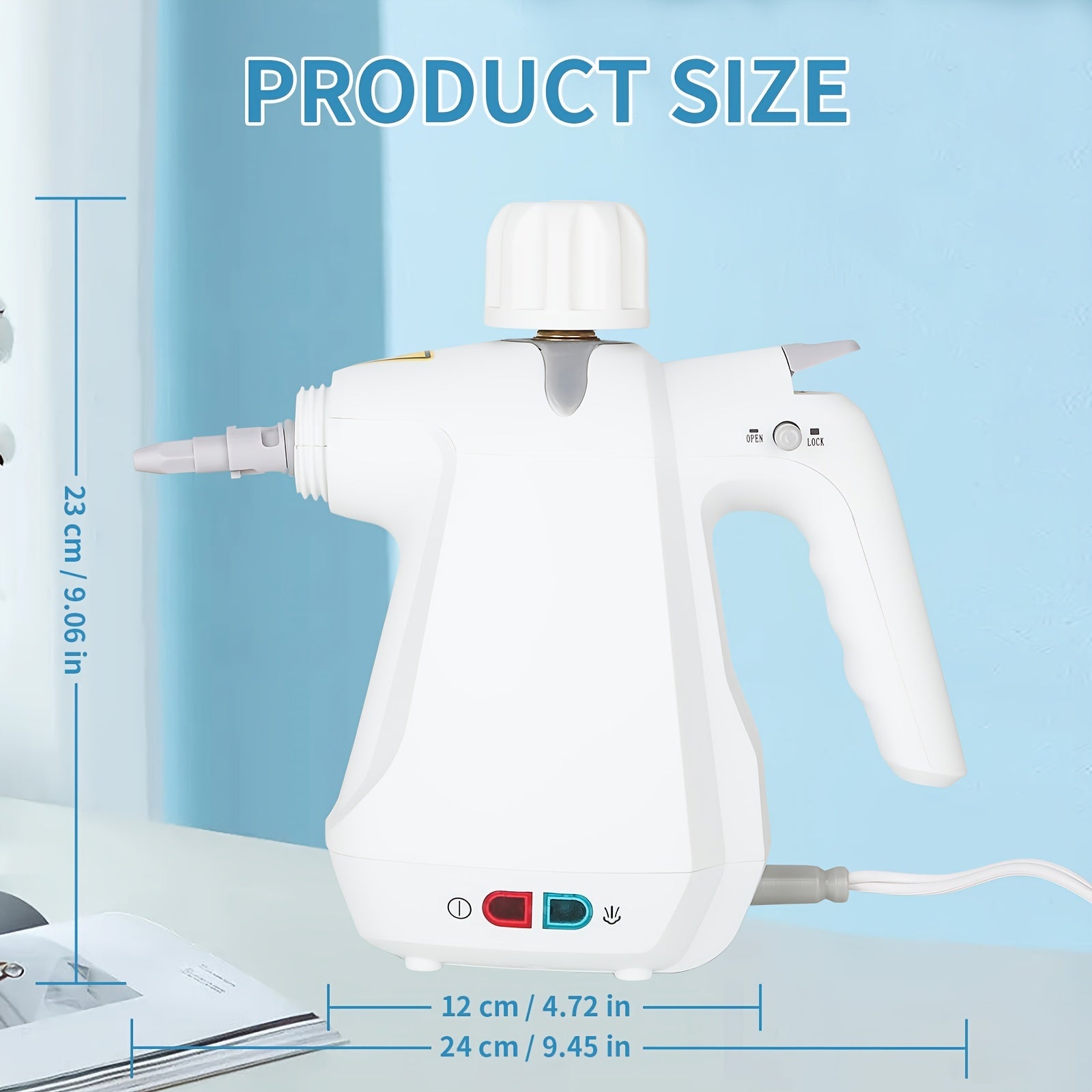 Uyda ko'p yuzalarni tozalash uchun qo'lga olinadigan bug' tozalagich, jumladan, pol, mebel, fugalar va avtomobillar.