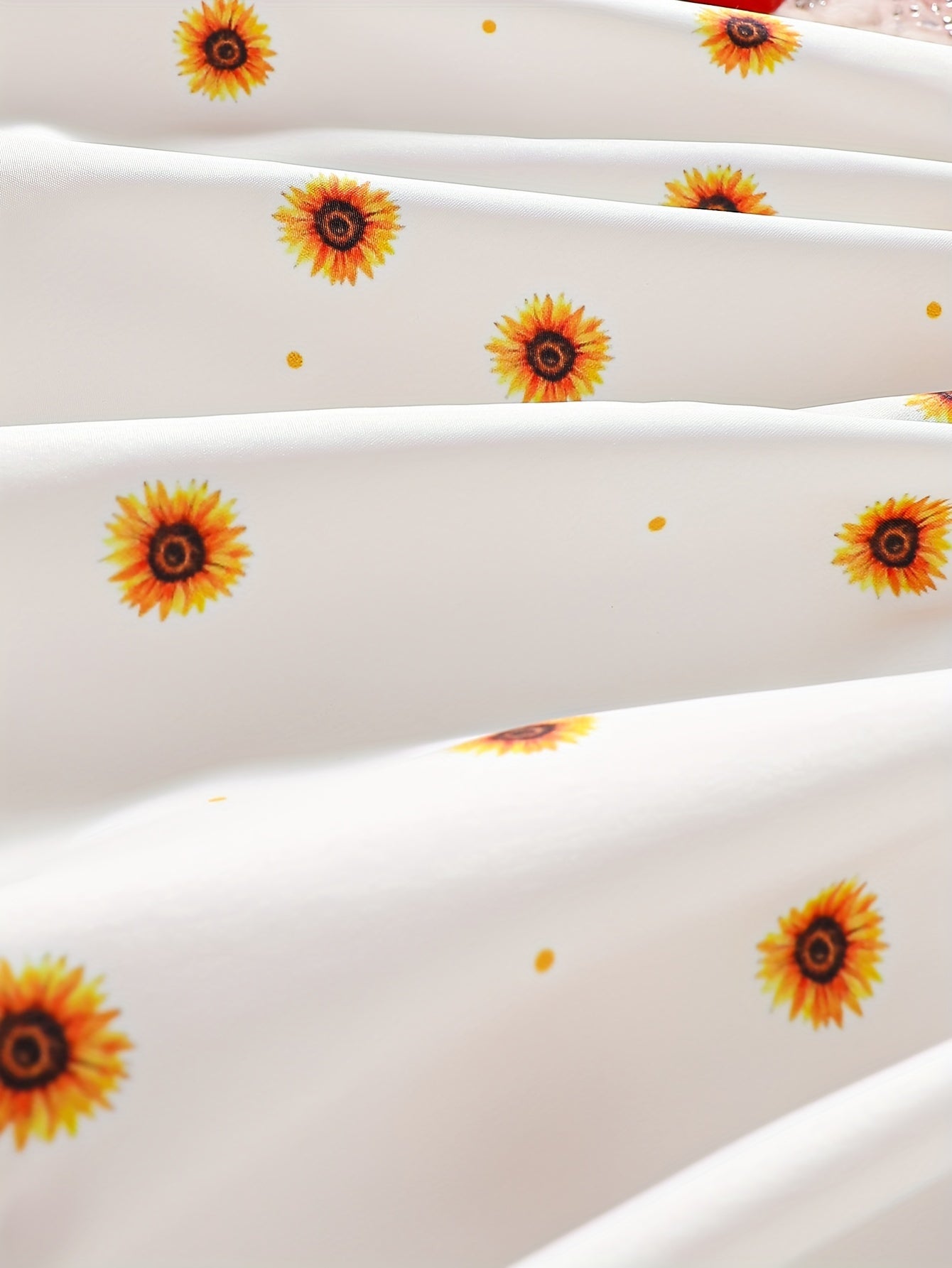 Girls' Summer Dress with Strawberry Print Ruffle Hem Polyester Belt for Children