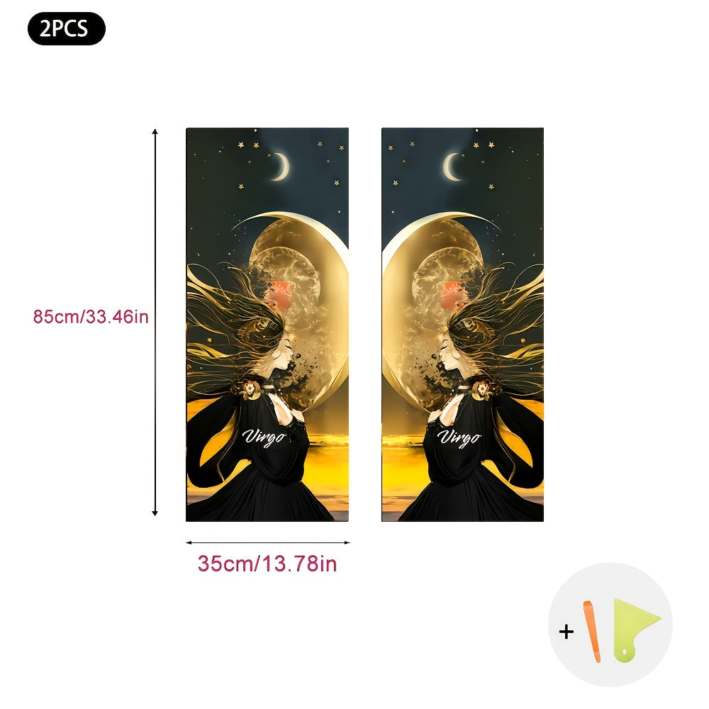 JDM ilhomlangan o'z-o'zidan yopishadigan avtomobil ichki dekorlari, tom va A ustunlari uchun zamonaviy tikuv va oltin folga aksentlari bilan multfilm dizaynlarida.