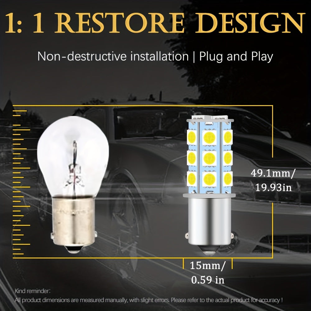 2 dona oq LED avtomobil faralari 1156 BA15S 18SMD 5050 o‘rniga