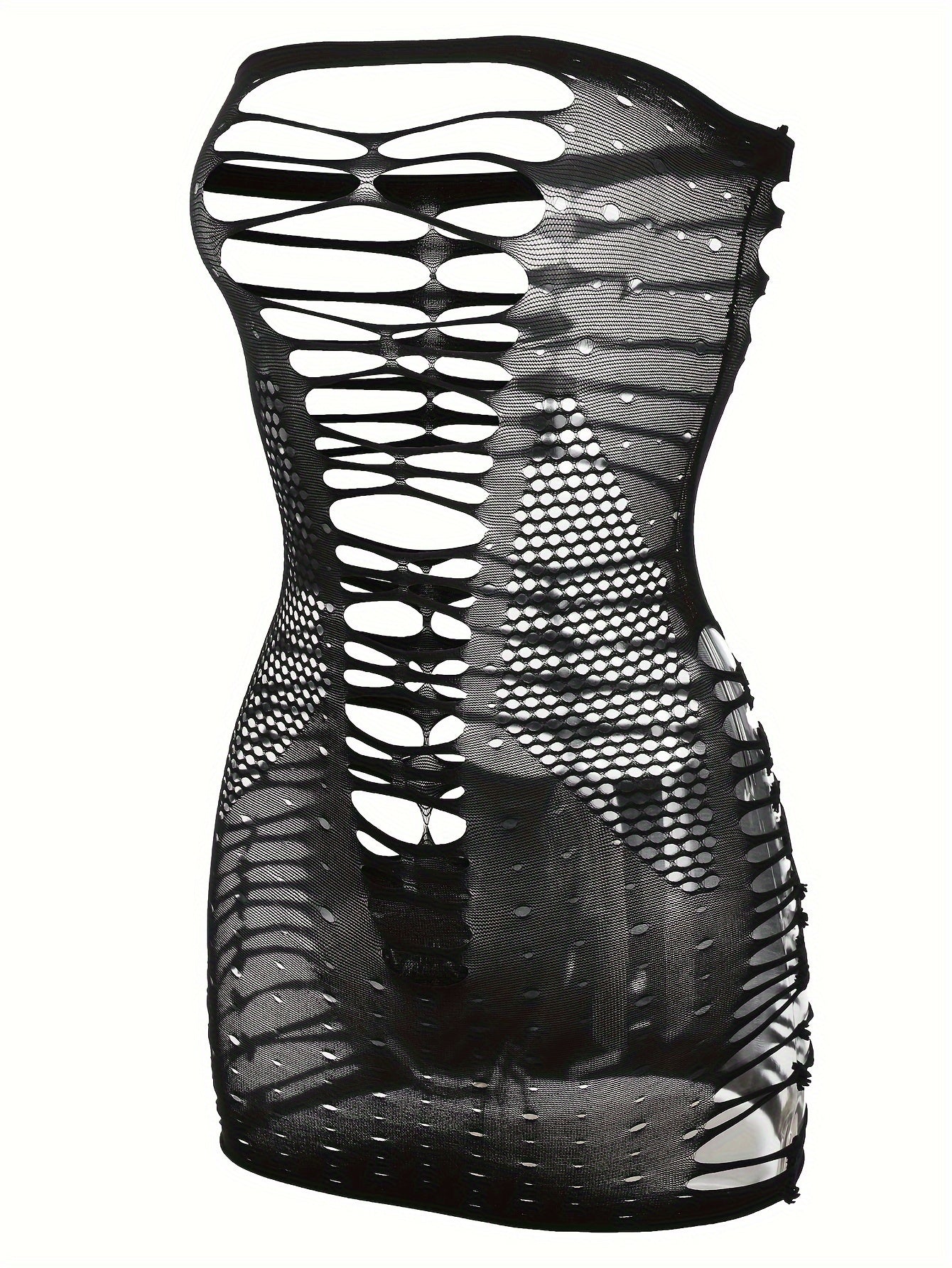 Women's Dress Without Undergarments Black Sleeveless Elegant Fashion