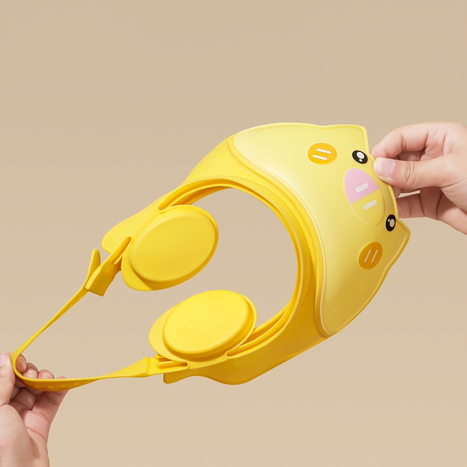 Детский шапочка для душа с регулируемым дизайном из TPE в виде поросенка для ванны Розовая, синяя, желтая