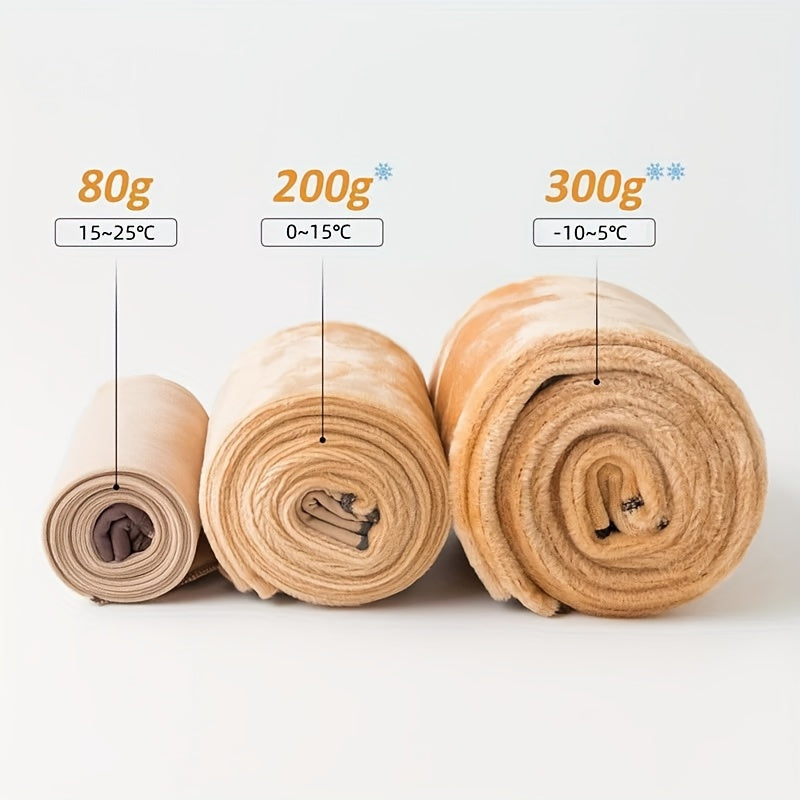 Women's Fleece-Lined Tights Solid Color Lace Knit Hosiery Elegant