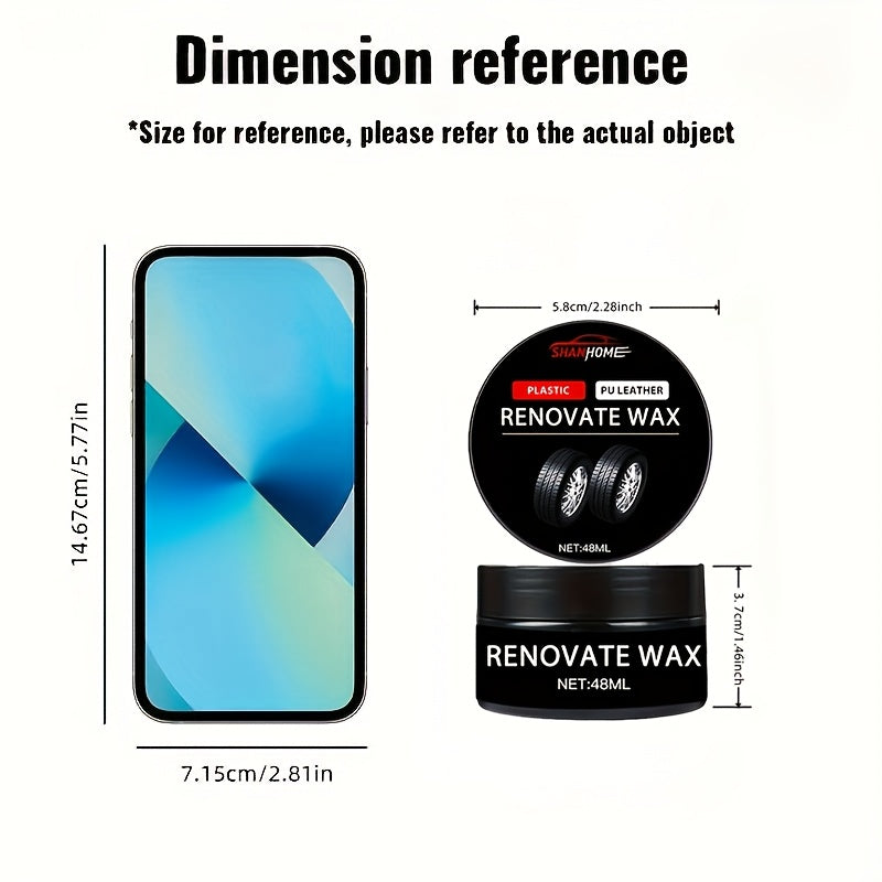 Cera restauradora de plástico para autos, reparación de arañazos en parachoques e interiores