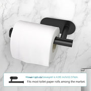 Black Stainless Steel No-Drill Toilet Paper Holder for Bathroom Kitchen