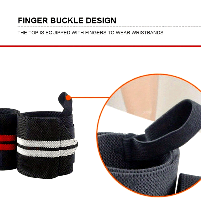 Muñequeras unisex de poliéster con acolchado para levantamiento de pesas y entrenamiento en el gimnasio