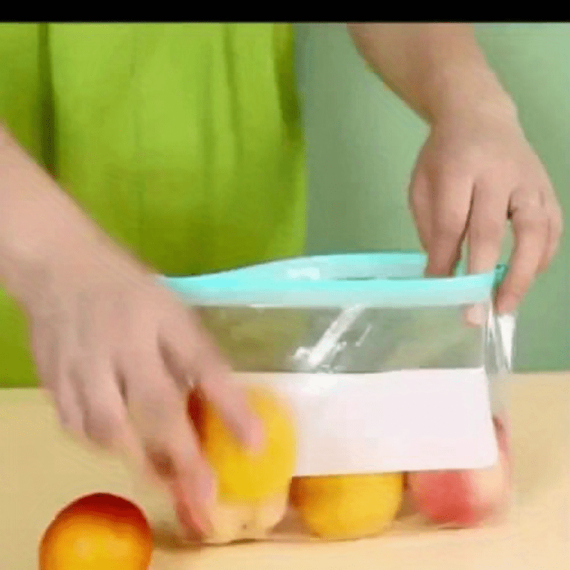 30 ta qayta ishlatiladigan shaffof muzlatgich sumkasi, suyuqlik o'tkazmaydigan PET, oziq-ovqat saqlash va yopish uchun