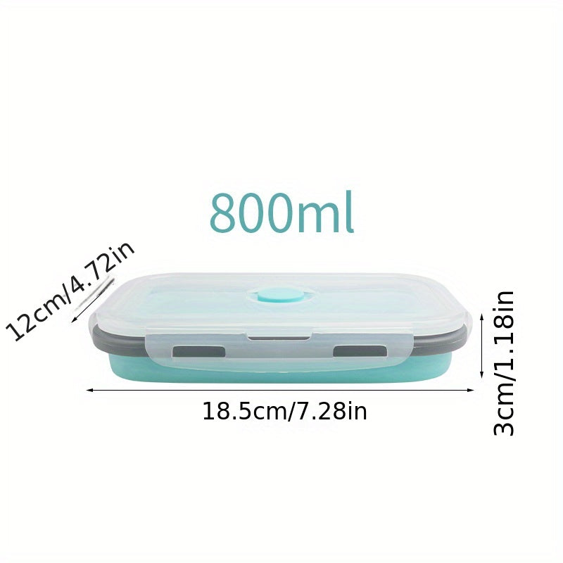 Juego de 4 recipientes de silicona apilables para almacenamiento de alimentos con tapas para almuerzos