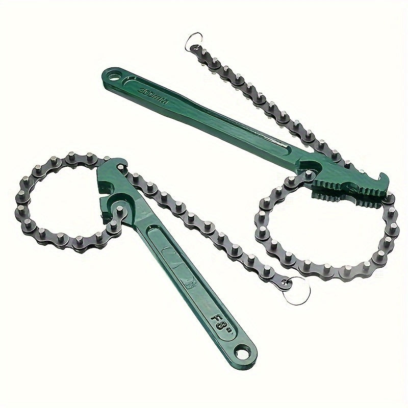 Heavy Duty Chain Wrench Tool Adjustable Steel Spanner for Oil Filter and Pipe Fittings