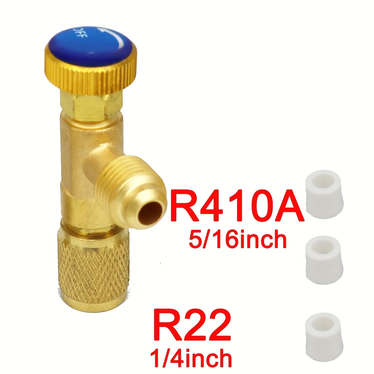 Copper Refrigerant Charging Valve 1/4" SAE Adapters R410A R22 Durable