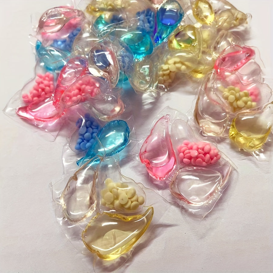 30 ta og'ir yuk ko'taruvchi kir yuvish kapsulalari, uzoq muddatli hid, mato yumshatish, kuchli dog'larni olib tashlash va har bir 5 grammli kapsulada konsentratsiyalangan kir yuvish suvi mavjud.