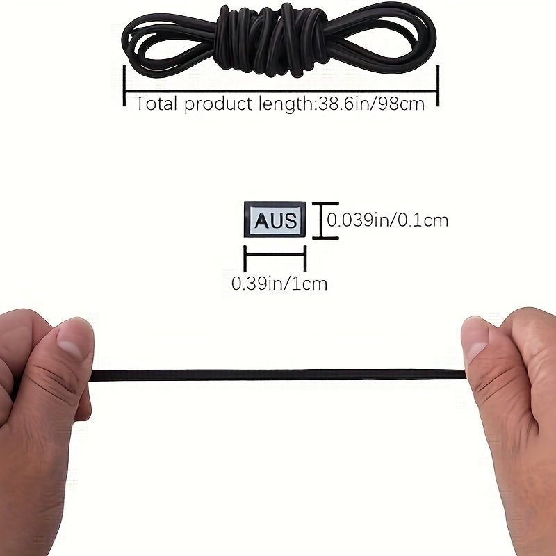 Unisex Elastic No-Tie Shoelaces with Metal Buckles for Sports and Outdoor Activities