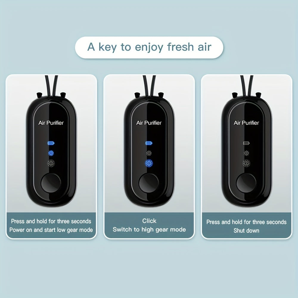 Mini Portable Air Purifier Necklace Negative Ions Dust PM2.5 Formaldehyde
