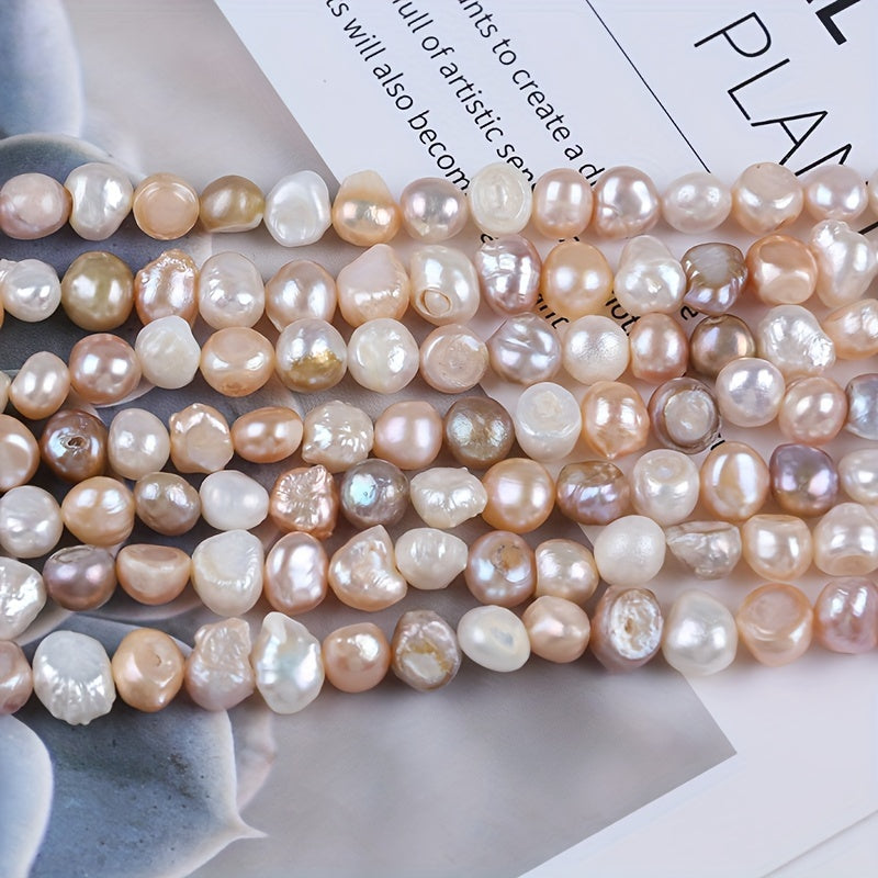 Set of 42 A-Grade 8-9mm Baroque Natural Pearl Necklace Accessories in White Pink Purple