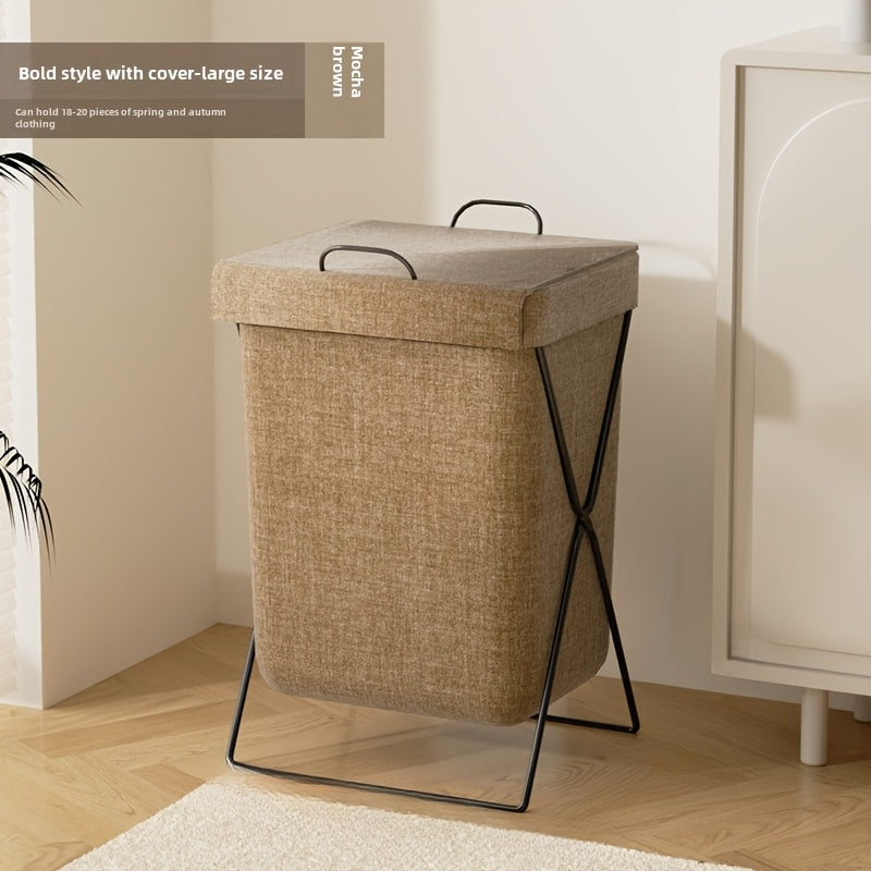 Multi-Functional Folding Laundry Hamper with Durable Carbon Steel Frame for Bathroom and Room Storage