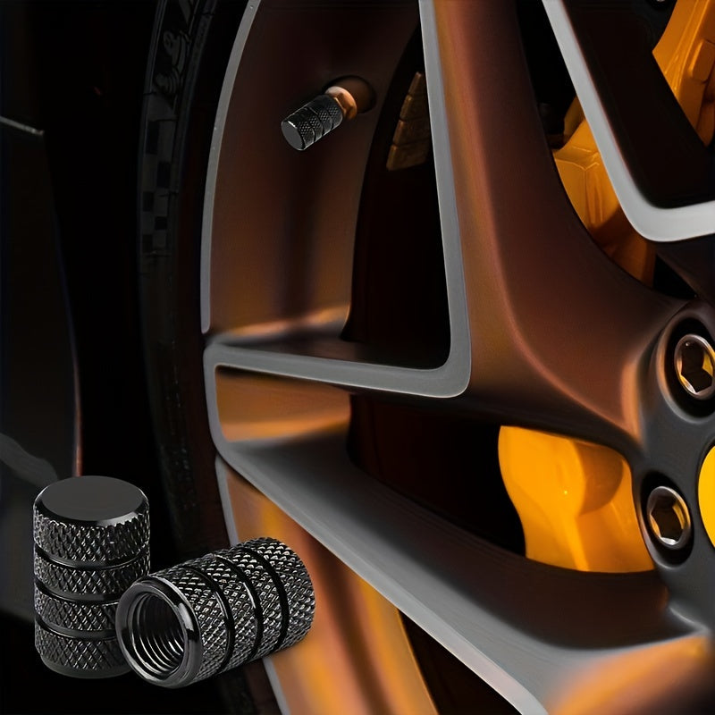 Juego de 4 tapas de válvula de aluminio resistentes a la corrosión para coches, camiones, motocicletas y bicicletas