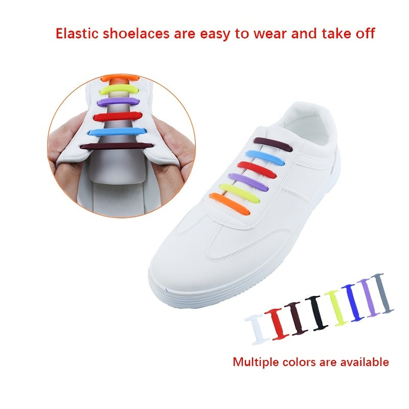 Unisex Silicone Elastic No Tie Shoelaces Buckle Free Creative Elastic Laces