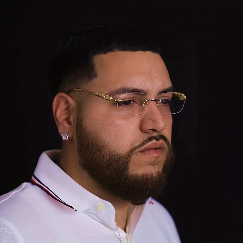 Men's Square Glasses Without Frames Clear Lens Optical Eyewear