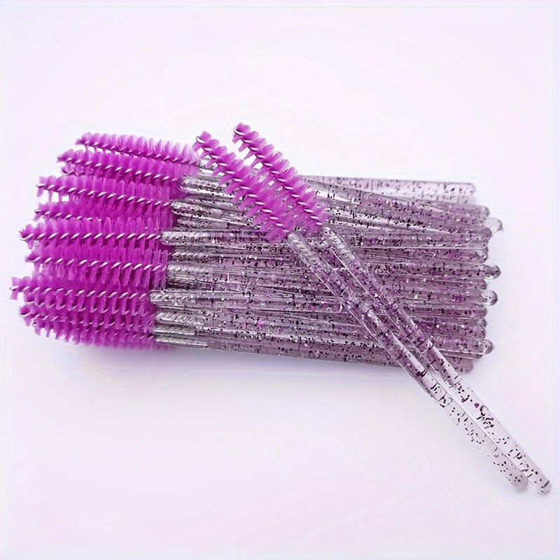 Набор из 10 многоцветных щеточек для ресниц и бровей с щеточками-спулли для макияжа