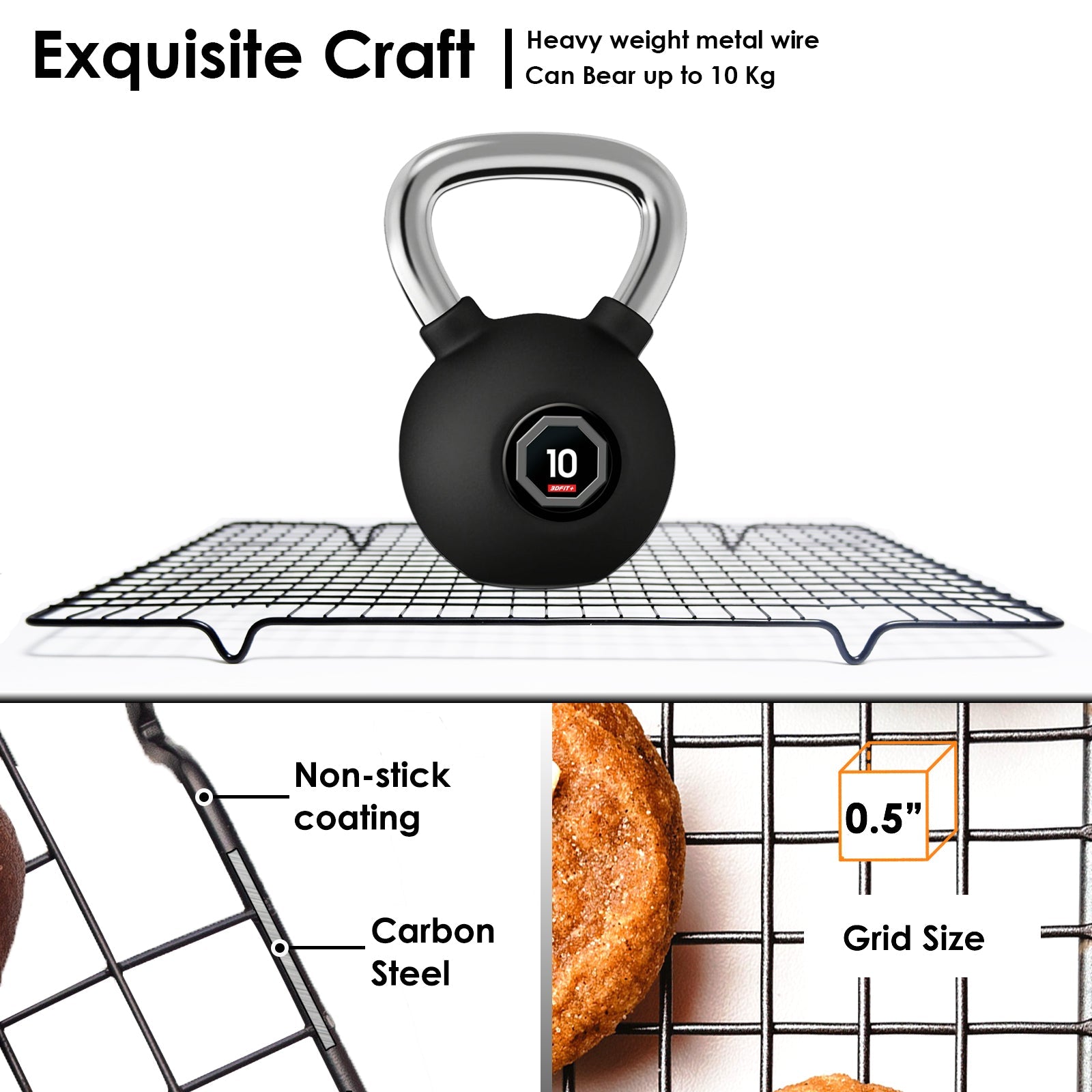 Stainless Steel Cooling Rack Non-Stick for Baking Bread Cake Biscuit