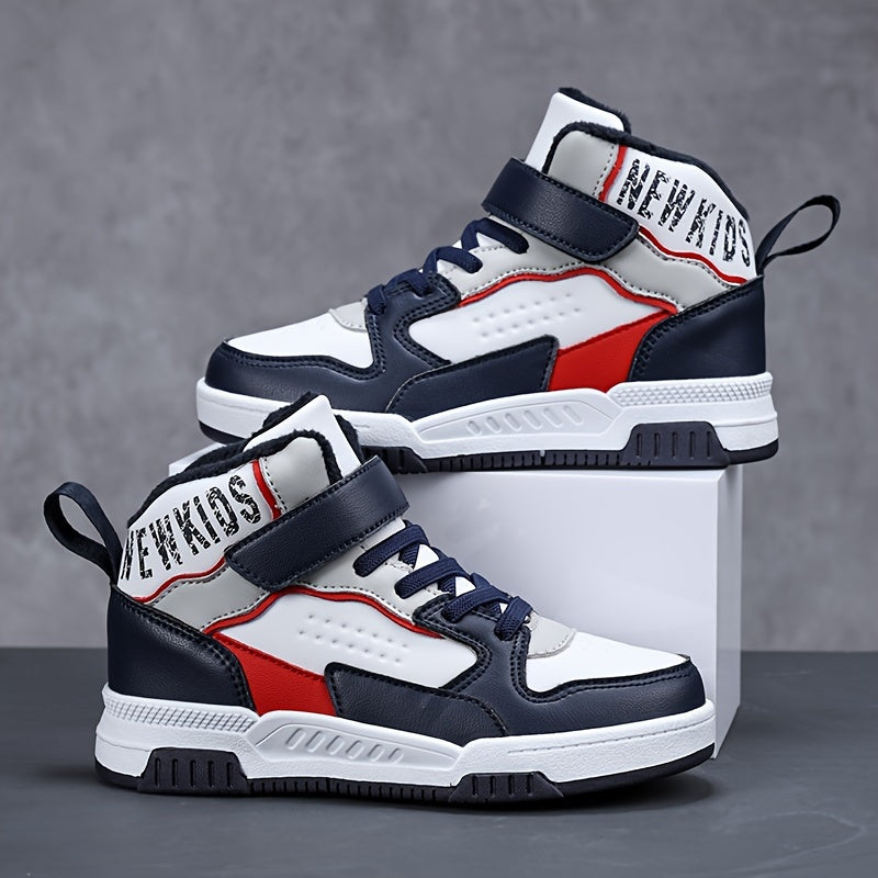 Girls' Winter High-Top Sneakers Fleece Lining Microfiber Synthetic Leather Casual