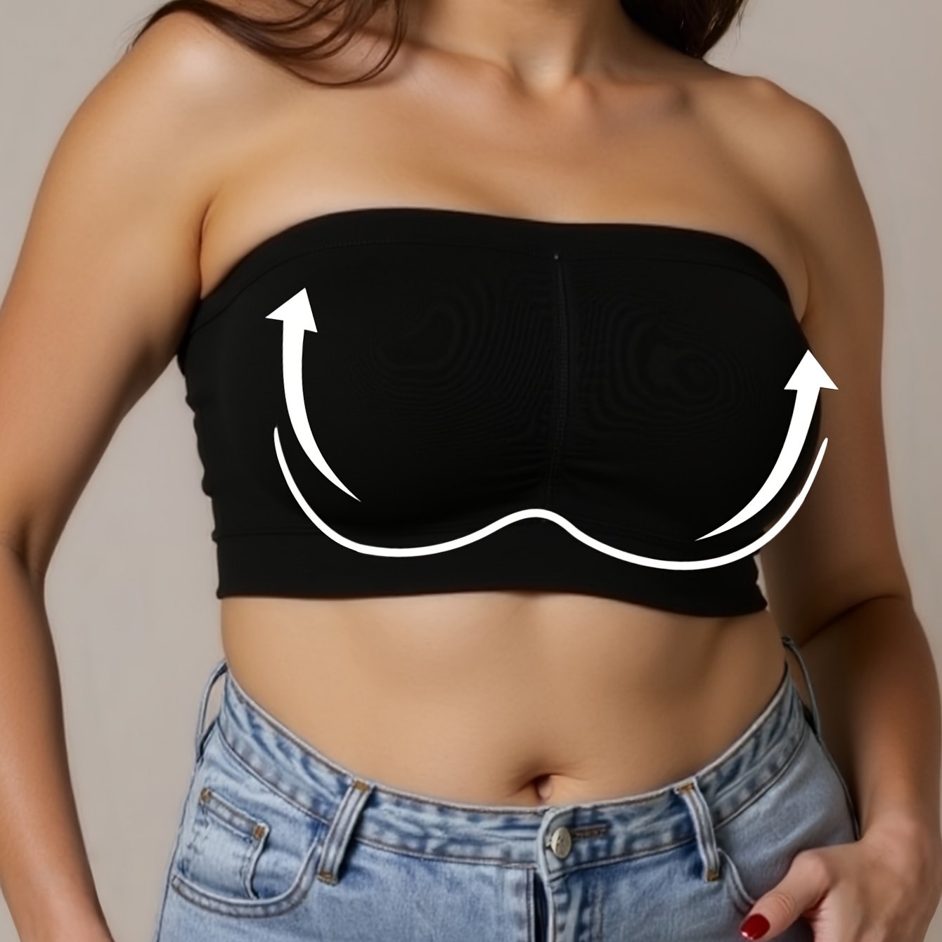 Бюстгальтер спортивный бесшовный без бретелек для полных, дышащий для тренировок