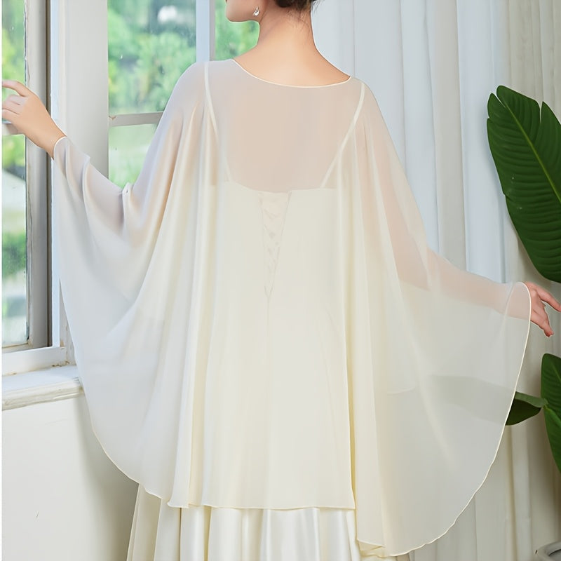 Платье-капа из однотонного шифона для свадебных платьев и повседневной моды, легкое, ручная стирка