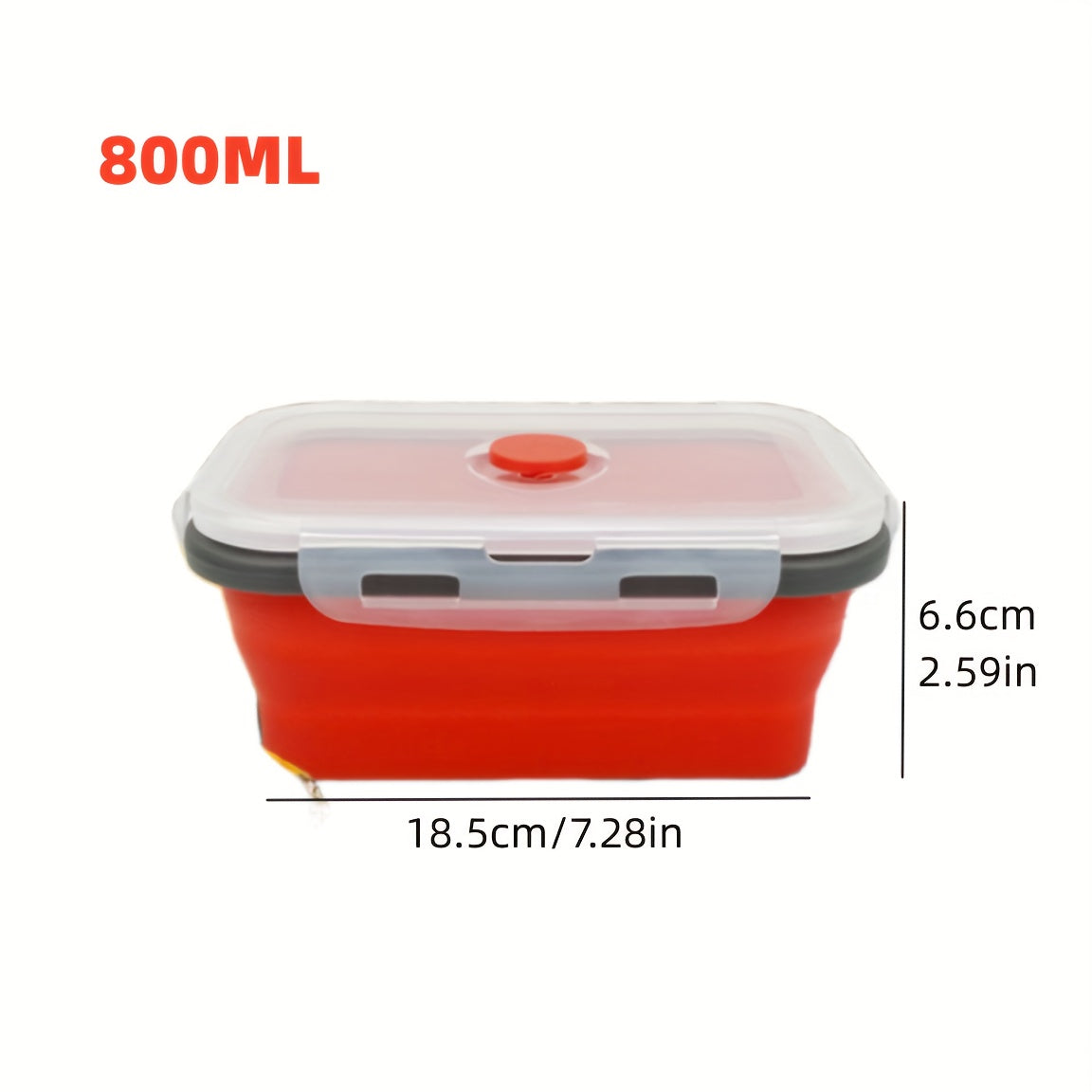 Silicone oziq-ovqat saqlash konteynerlari to'plami, 4 ta, bosiladigan, mikroto'lqinli pechga mos, BPA bepul