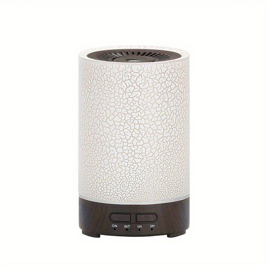 Humidifier with 150ml Capacity, 7-Color Adjustable Light, Wood Grain Finish, USB Powered for Desktop and Room Use