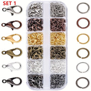 Set of Jewelry Findings Lobster Clasps Jump Rings for Bracelets and Necklaces