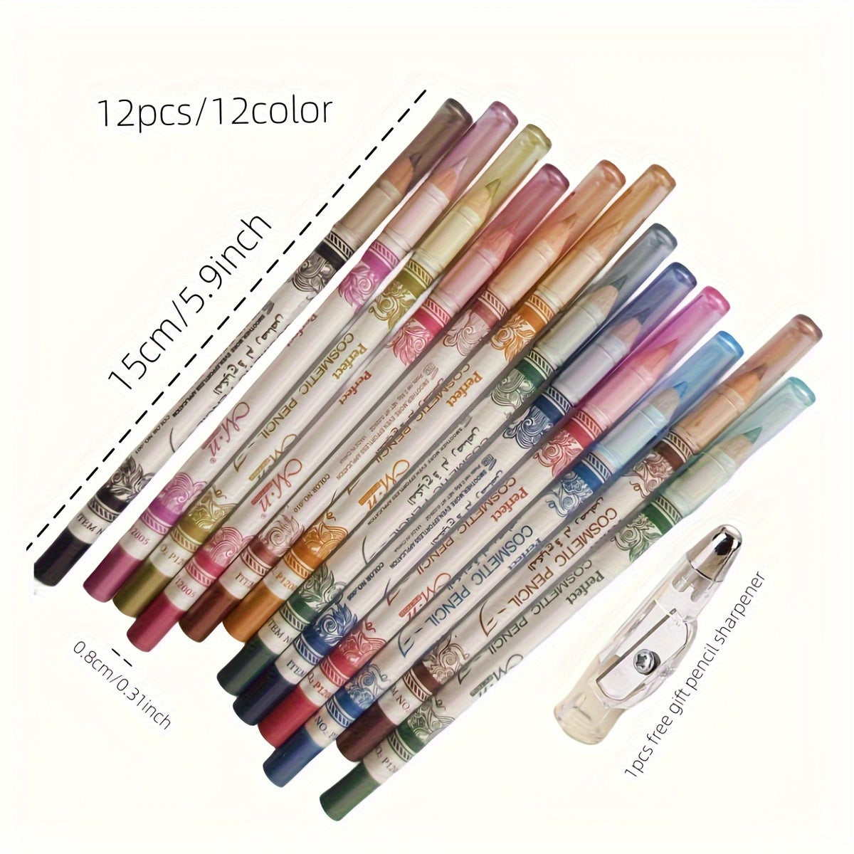 12Pcs Multi-Purpose Eyeliner and Lip Liner Set Gel Eye Shadow Makeup