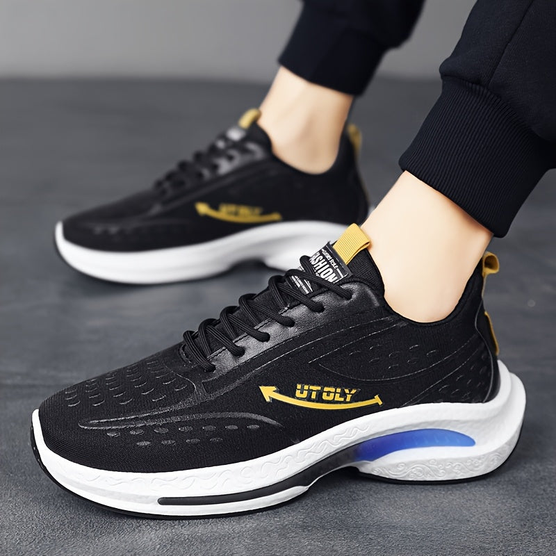 Men's Blue and White High-Top Athletic Sneakers Breathable Fabric PVC Sole EVA Insole Casual Outdoor