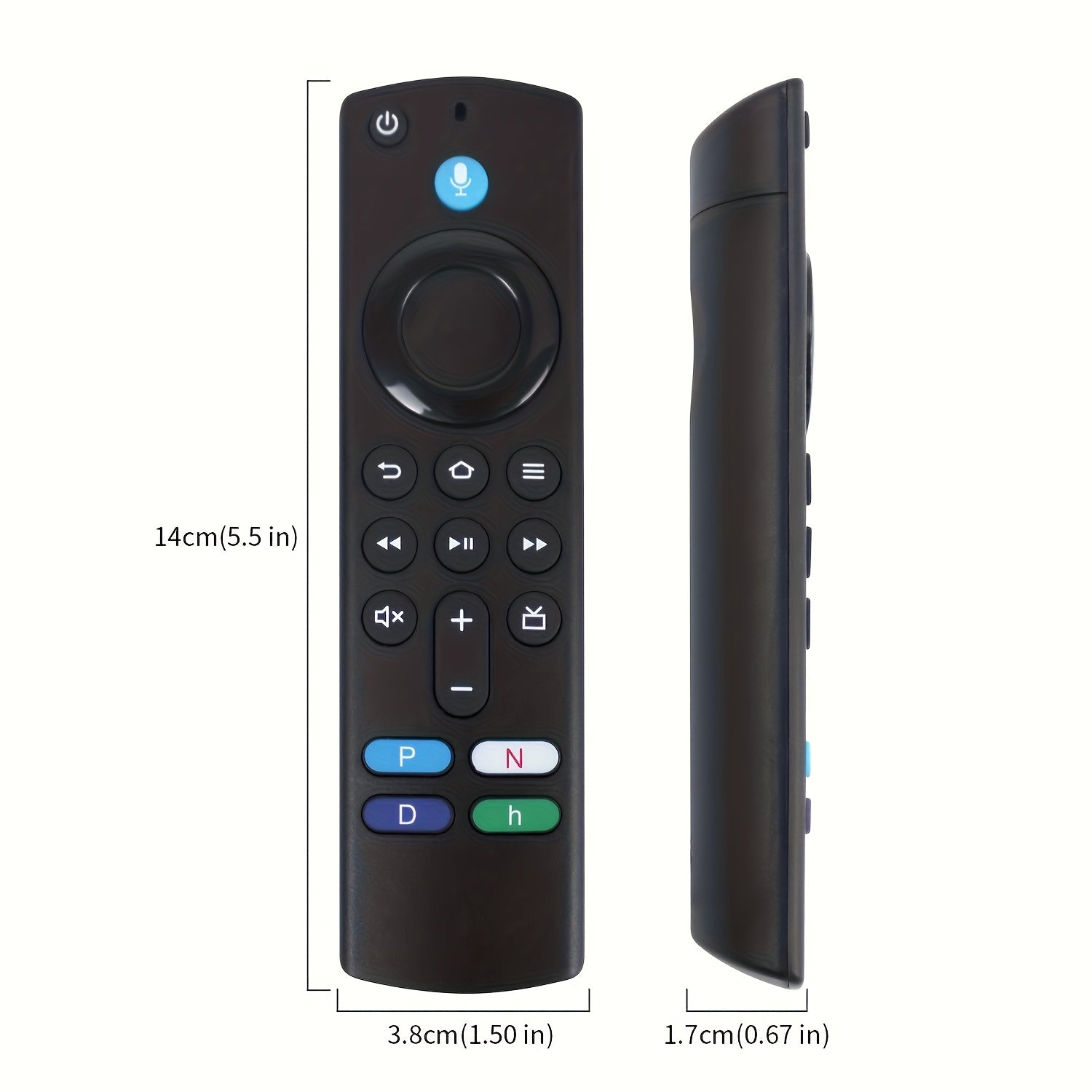 Voice Remote for Smart TV Stick Cube Compatible with Models IR Sensor Battery-Powered Black