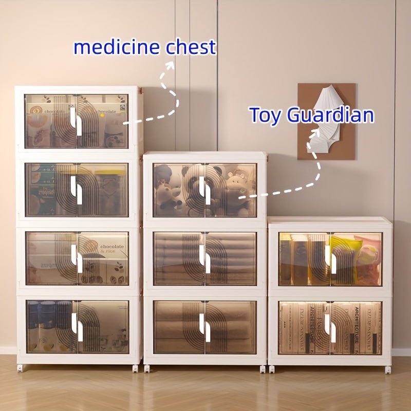 Kiyimlar, kitoblar, atıştırmalıklar, o'yinchoqlar va makiyaj uchun eshiklari bo'lgan ko'p qatlamli plastik saqlash qutisi. Yangi yil uchun uyingizni tartibga solish va bezatish uchun ajoyib.