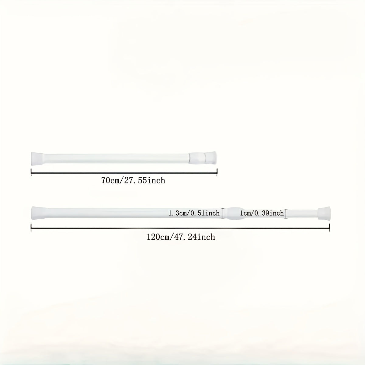 Adjustable Alloy Shower Rod No Drill Extendable from 99cm to 191cm Bathroom Closet Kitchen