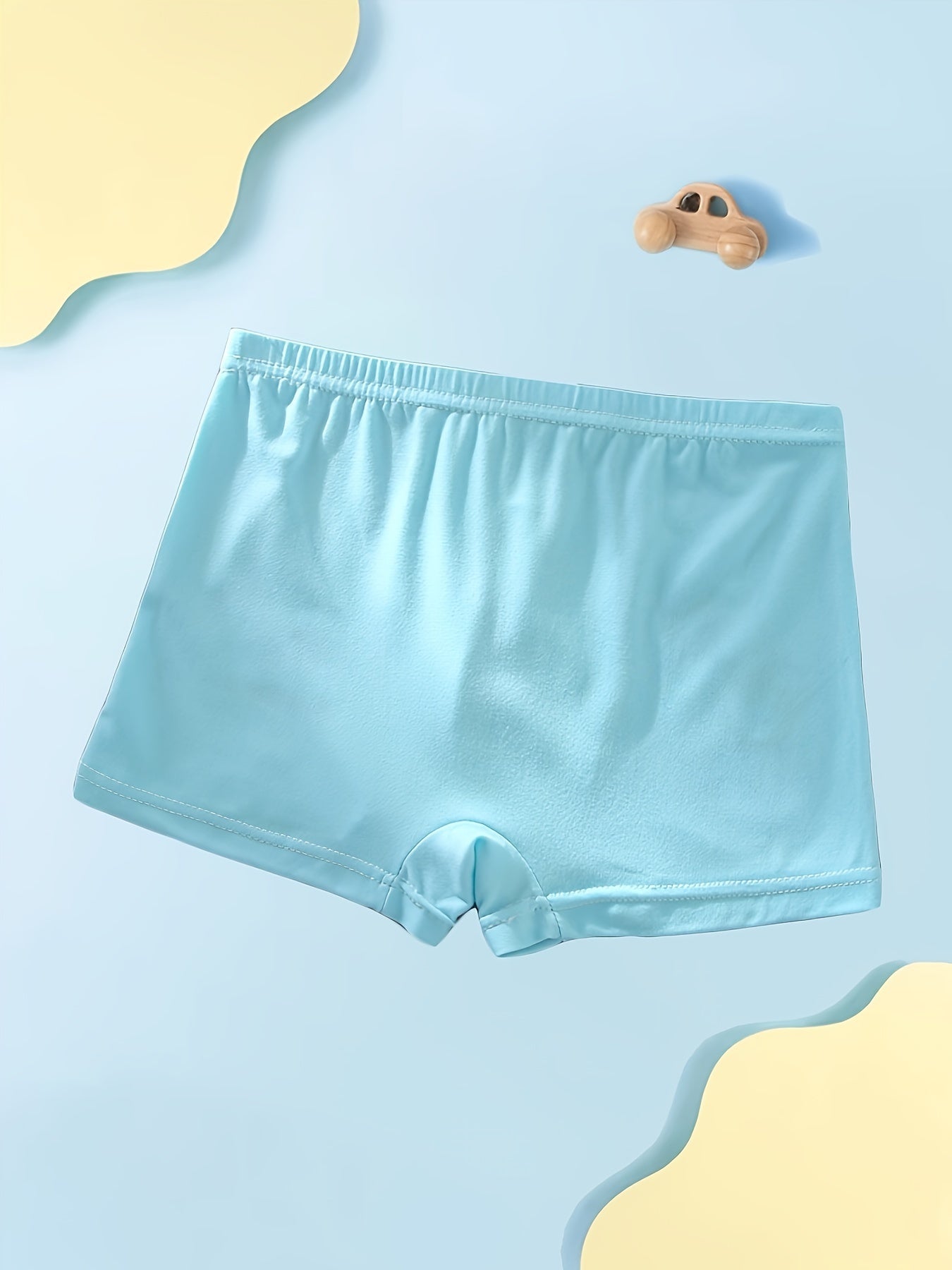 4-to'plam Bola uchun multfilm poyga naqshli boxer shartlari nafas oladigan polyester tikilgan faol ichki kiyim