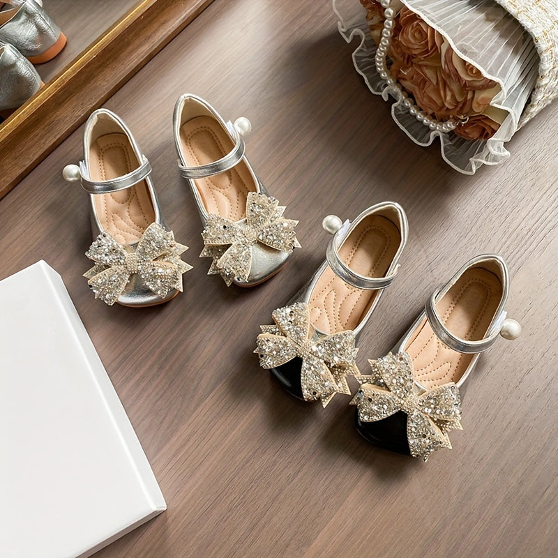 Zapatos planos para niñas estilo Mary Jane, de color sólido, suela de goma, punta cuadrada, 2024