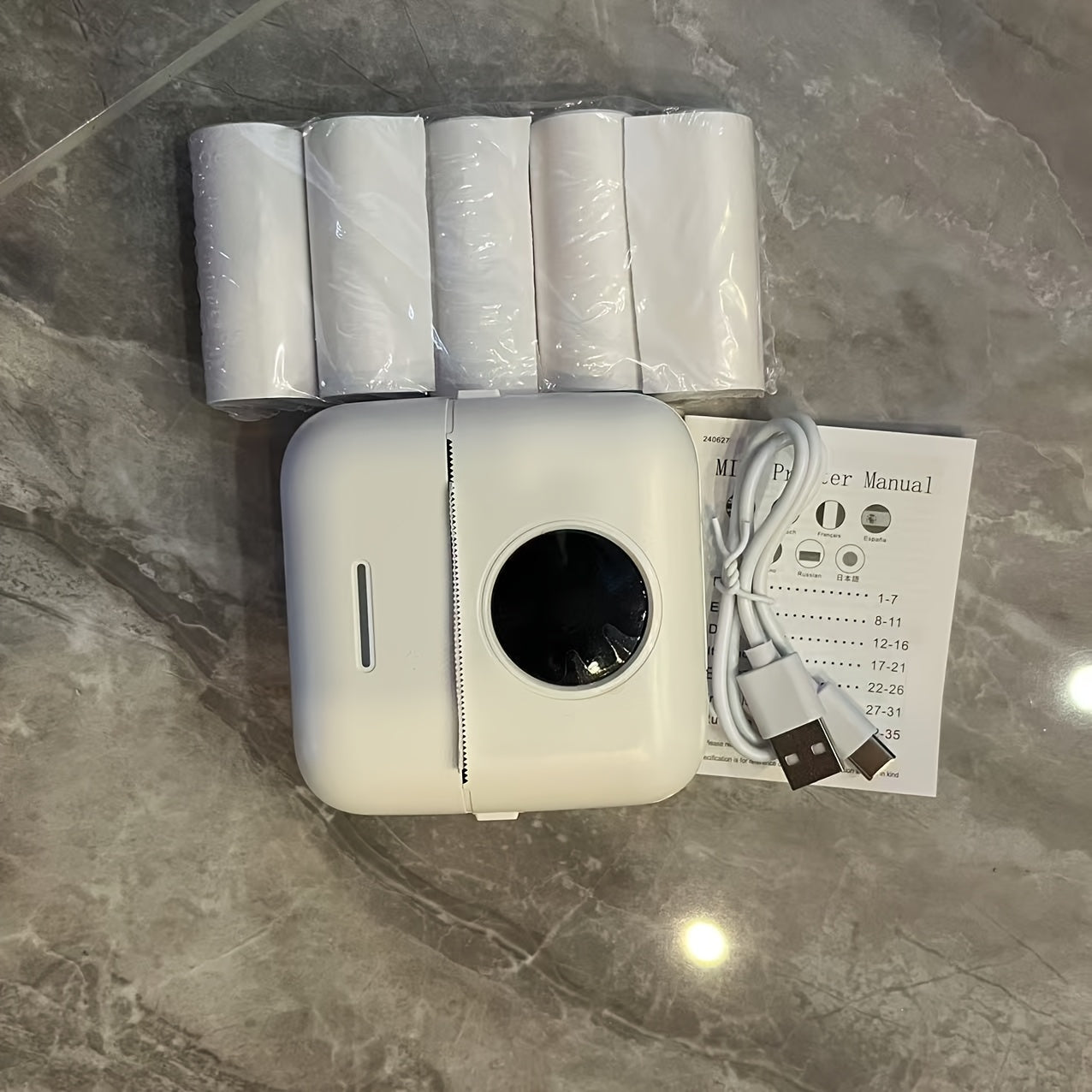 Portable Mini Thermal Printer Monochrome Label and Photo Wireless USB Charging