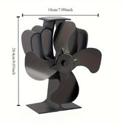 Eco-Friendly Aluminum Table Fan with 4 Blades, Silent Heat-Resistant for Fireplace