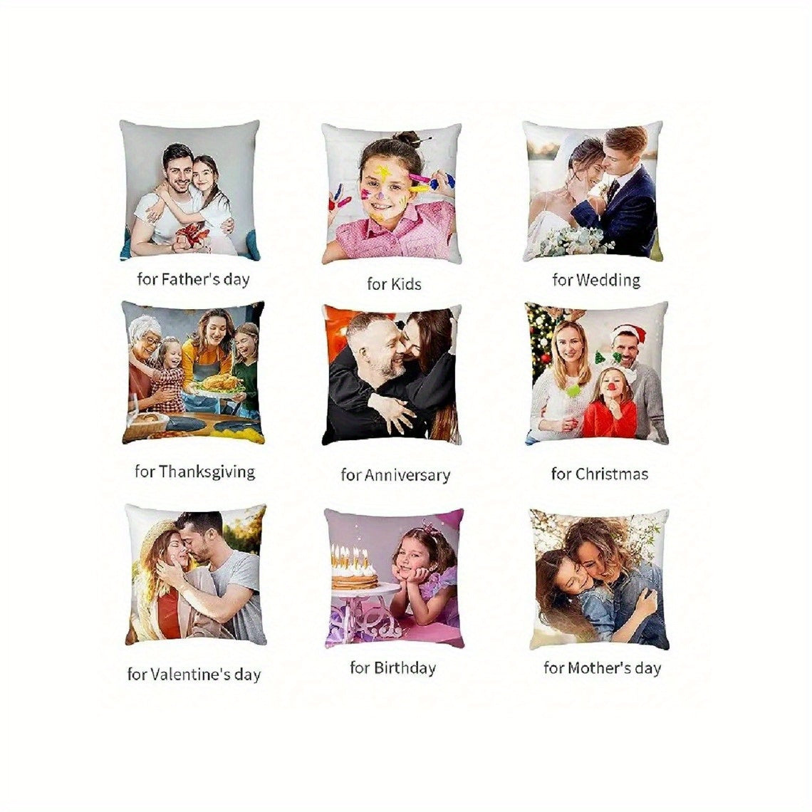 Personalized Photo Pillowcase Soft Polyester with Zipper Machine Washable Gift