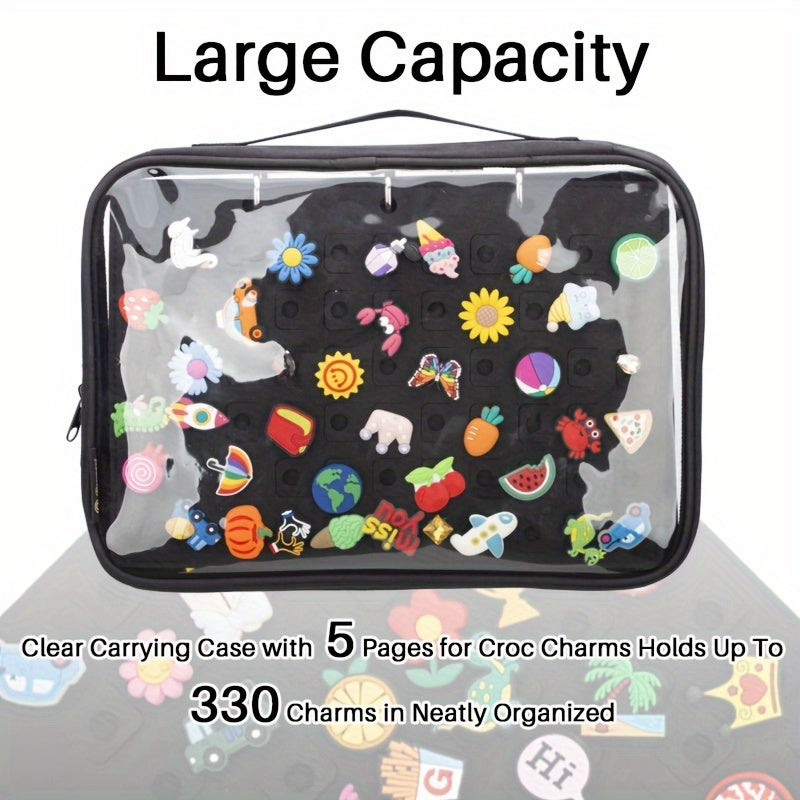 Shoe Charms Organizer Bag with 5 Pages Portable Storage for Shoe Accessories