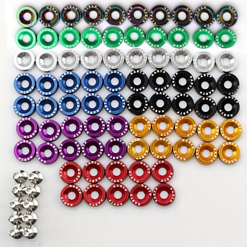 40pcs Aluminum M6x20 Car Fender Washer Bolts Multi-Color Fasteners for Car Modification