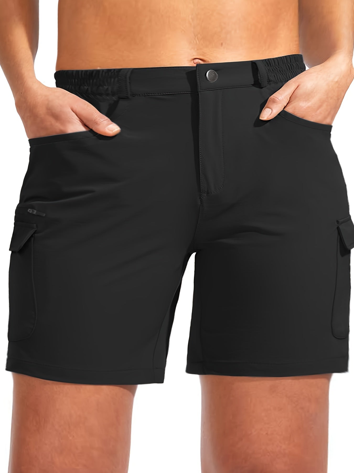 Pantalones cortos cargo ligeros de mujer de secado rápido de 7 pulgadas con 7 bolsillos