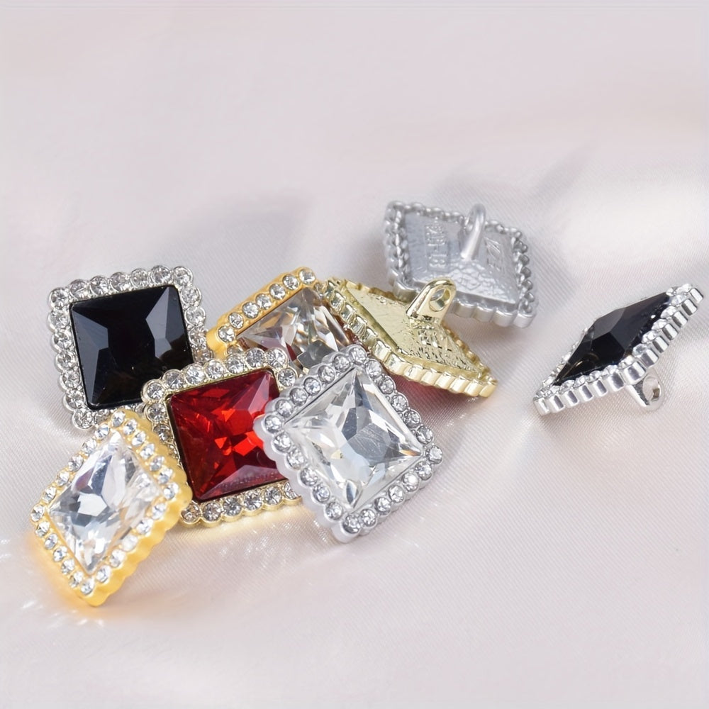 Шесть штук 18 мм золотая пряжка для рукоделия, украшение, имитационный драгоценный камень