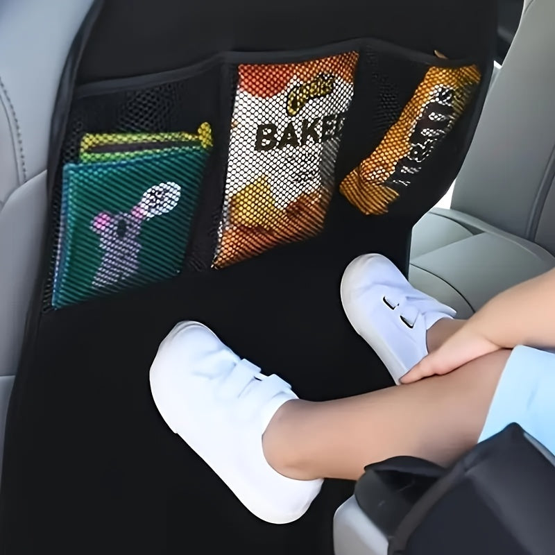 Protector de asiento trasero para coche con bolsa de almacenamiento, duradero y fácil de limpiar, organizador automotriz