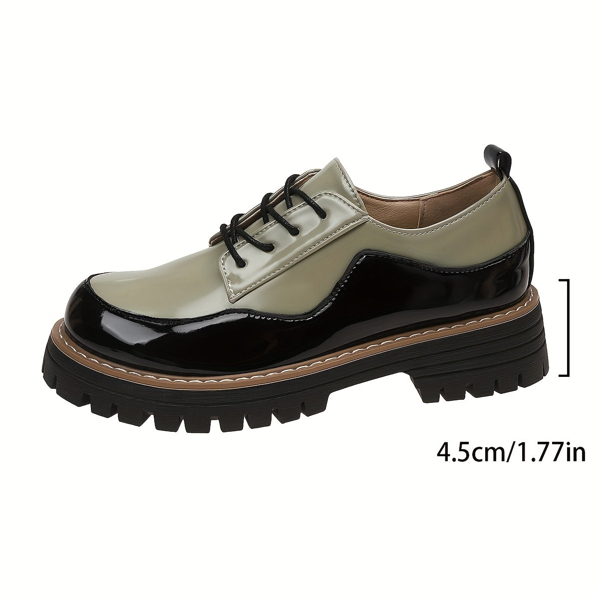 Women’s Two-Tone Loafers Soft Sole Platform Shoes with Chunky Heel