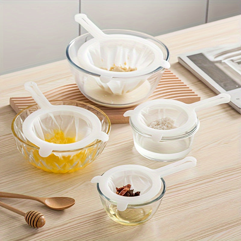 Nylon Food Filter Spoon 300 Mesh Holes Double Ear Strainer for Soy Milk Coffee Juice