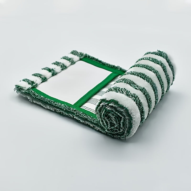Juego de 4 paños de microfibra para mopas, ecológicos, lavables a máquina, con rayas verdes