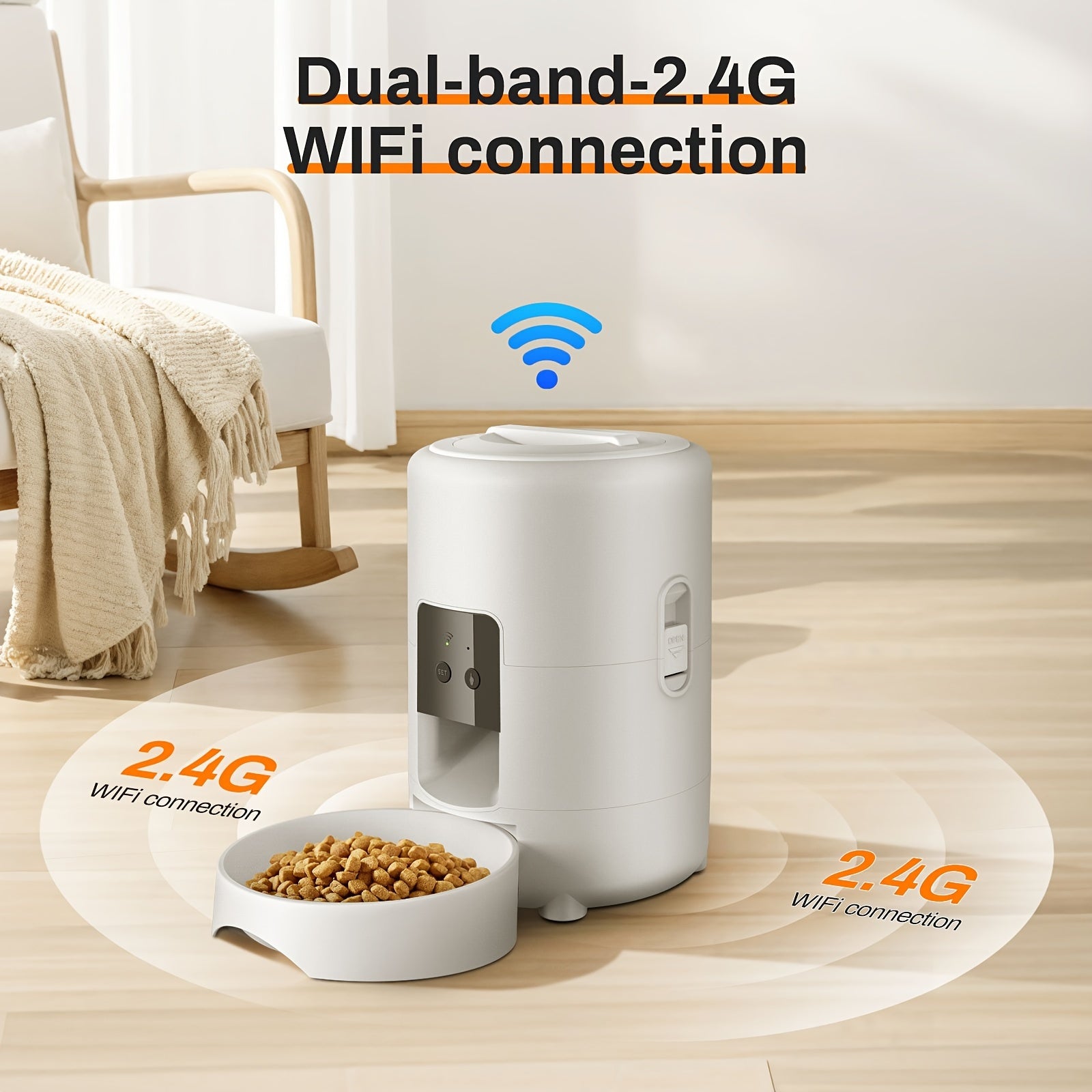 2L Wi-Fi кормушка для домашних животных с управлением через приложение для маленьких кошек и собак, питание от USB