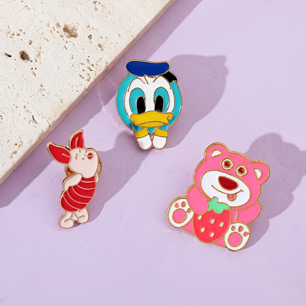 Набор из 4 эмалевых брошей с изображениями мультяшных персонажей для одежды и рюкзаков